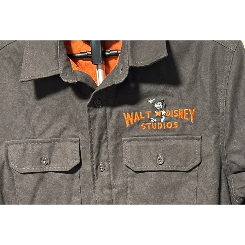 Disney 100 Walt Disney Studios Quilted Chore Jacket - XL Charcoal/Orange